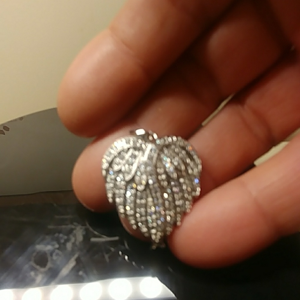 Silver Crystal Angel Wings Pendant Necklace - Sparkling Women’s Jewelry